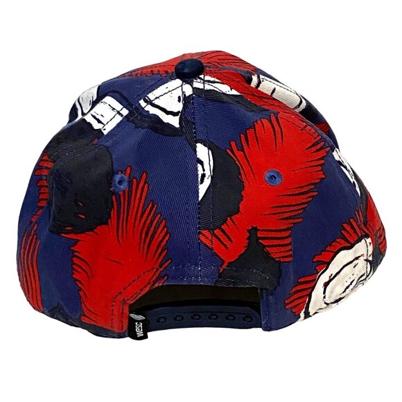 WeSC Coconuts Snapback Hat One Size Blue High Crown Six Panels Eyelets Flat Bill - Picture 4 of 8